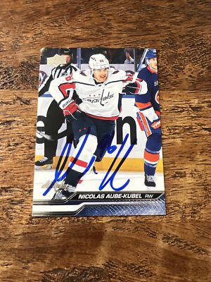 Nicolas Aube-Kubel IP Signed 2023-24 Upper Deck Card Capitals Autographed