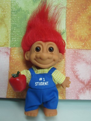 #1 STUDENT  - 5'' Russ Troll Doll - NEW IN ORIGINAL BAG w/FLAWS