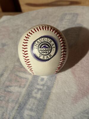 1993 Colorado Rockies Inaugural Year logo Mile High Stadium baseball ball
