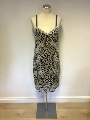 BNWT MARCCAIN LEOPARD PRINT WOOL BLEND STRAPPY DRESS SIZE N5 UK 14/16 COST £265