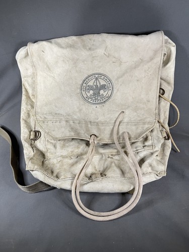 Vintage Boy Scouts Of America Canvas Backpack 573 Haversack