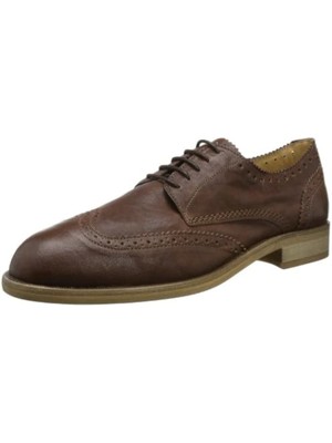 HUDSON Mens Brown Payne Round Toe Block Heel Lace-Up Leather Oxford Shoes 44