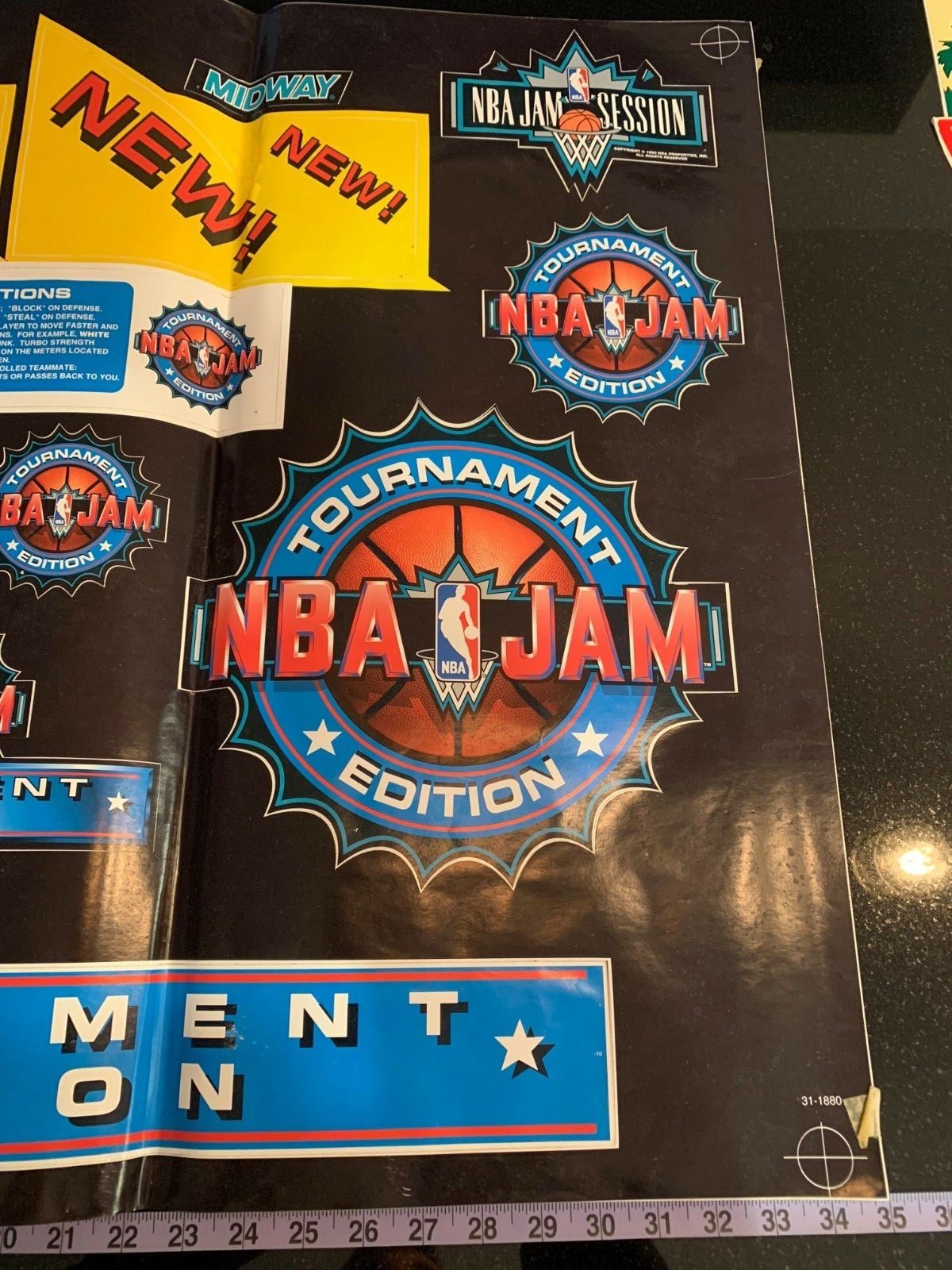 NBA JAM Complete Sheet Decals Vinyl NOS 1X Sticker Arcade Machine