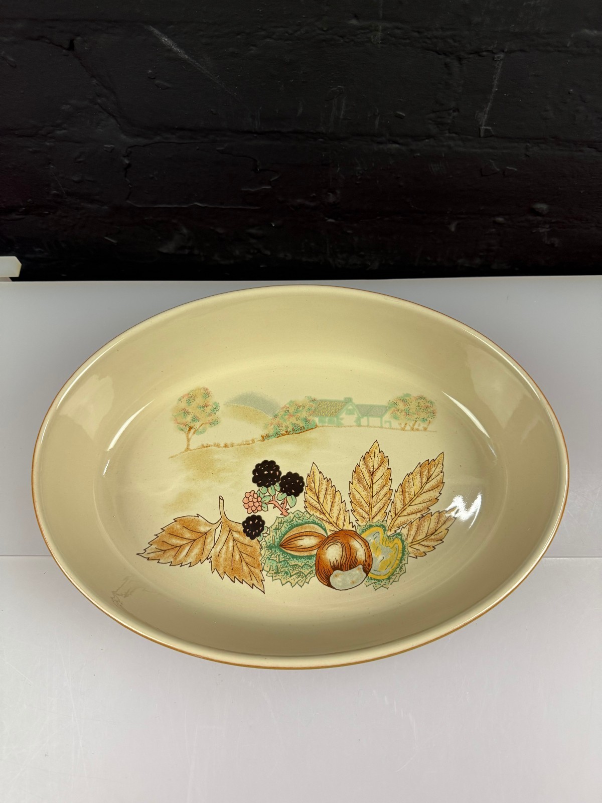 Denby Autumn Scenes Oval Roasting Vegetable Serving Dish 11.25" x 8.5"