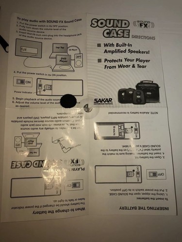 (5275) Sound FX - Black Leatherette DVD Player Case  With Speakers Portable EUC