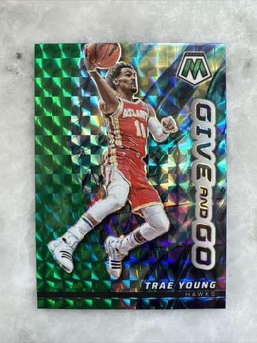 2023 Panini Mosaic Trae Young Give And Go Green Mosaic Prizm