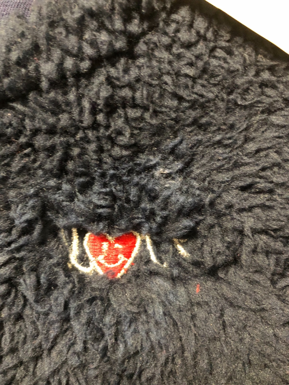 Navy Blue Fleece Baby Gap with pockets, Love embroidered with Red heart