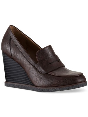 

SUN STONE Женское Коричневое платье-слипоны на танкетке Penny Keeper Мокасины на каблуке  M, Коричневый, 10011616700