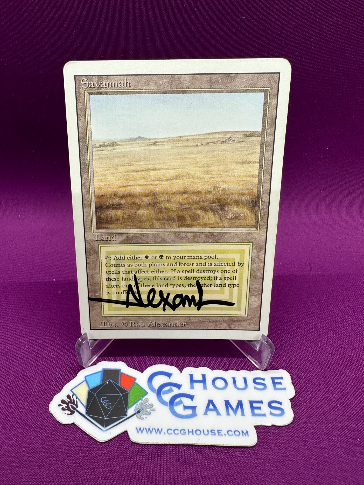 MTG Savannah Revised Dual Land LP/NM Signed by Artist Rob MTG Savannah Revised Dual Land LP/NM Signed by Artist Rob