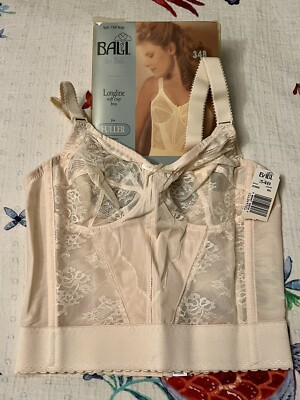 Vintage 1990s Bali Sky Bali Longline Soft Cup Bra Beige 3300 Size 34B NEW NWT