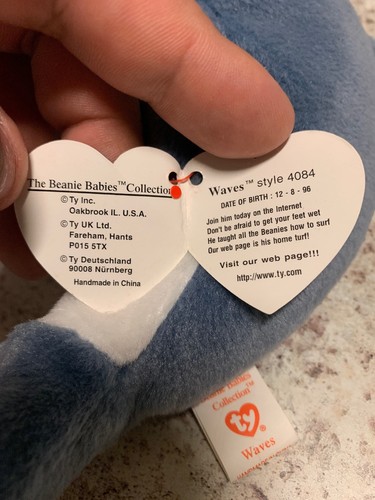 Ty Beanie Babies Echo The Dolphin With Waves The Orca Tags Rare Error