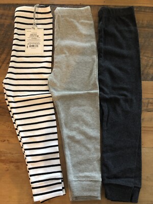 CLOUD ISLAND Baby 3 Pack 24m Leggings Black Grey Black & White Stripe Super Soft