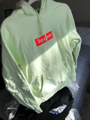 supreme box logo hoodie lime green