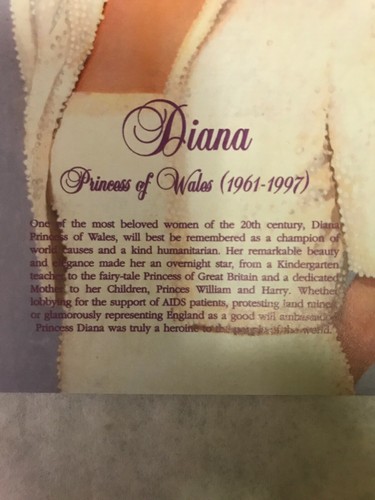 Vintage Diana Princess Of Wales 1961-1997 Memorial Stamp From Mystic Stamp   # 2