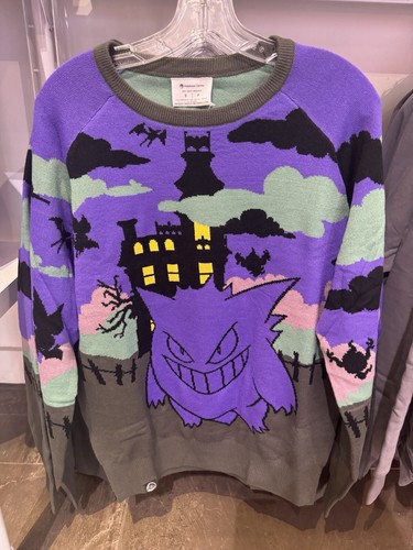 Pokemon Center GENGAR Halloween Adult Sweater Spooky Scary