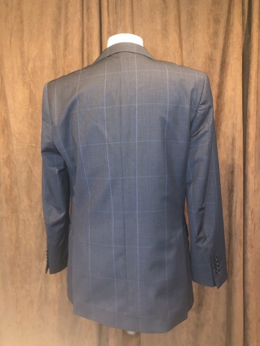 Brooks Brothers Regent Suit Blue Houndstooth Plaid Marzotto Wool 40R 32x30 Flat