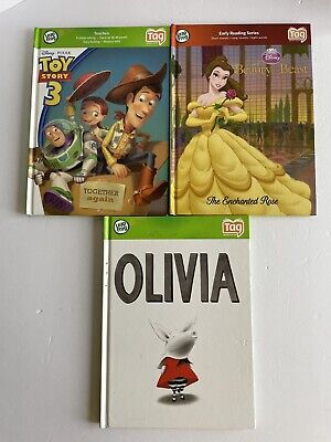 Leapfrog Tag Pen Books Three Lot Olivia Beauty And The Beast Toy Story 3
