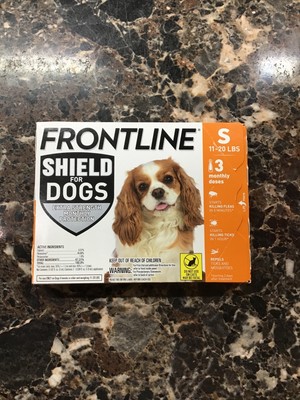 FRONTLINE SHIELD for DOGS ( S size ) 11 - 20 LBS. 3 Monthly Doses EPA. Approved