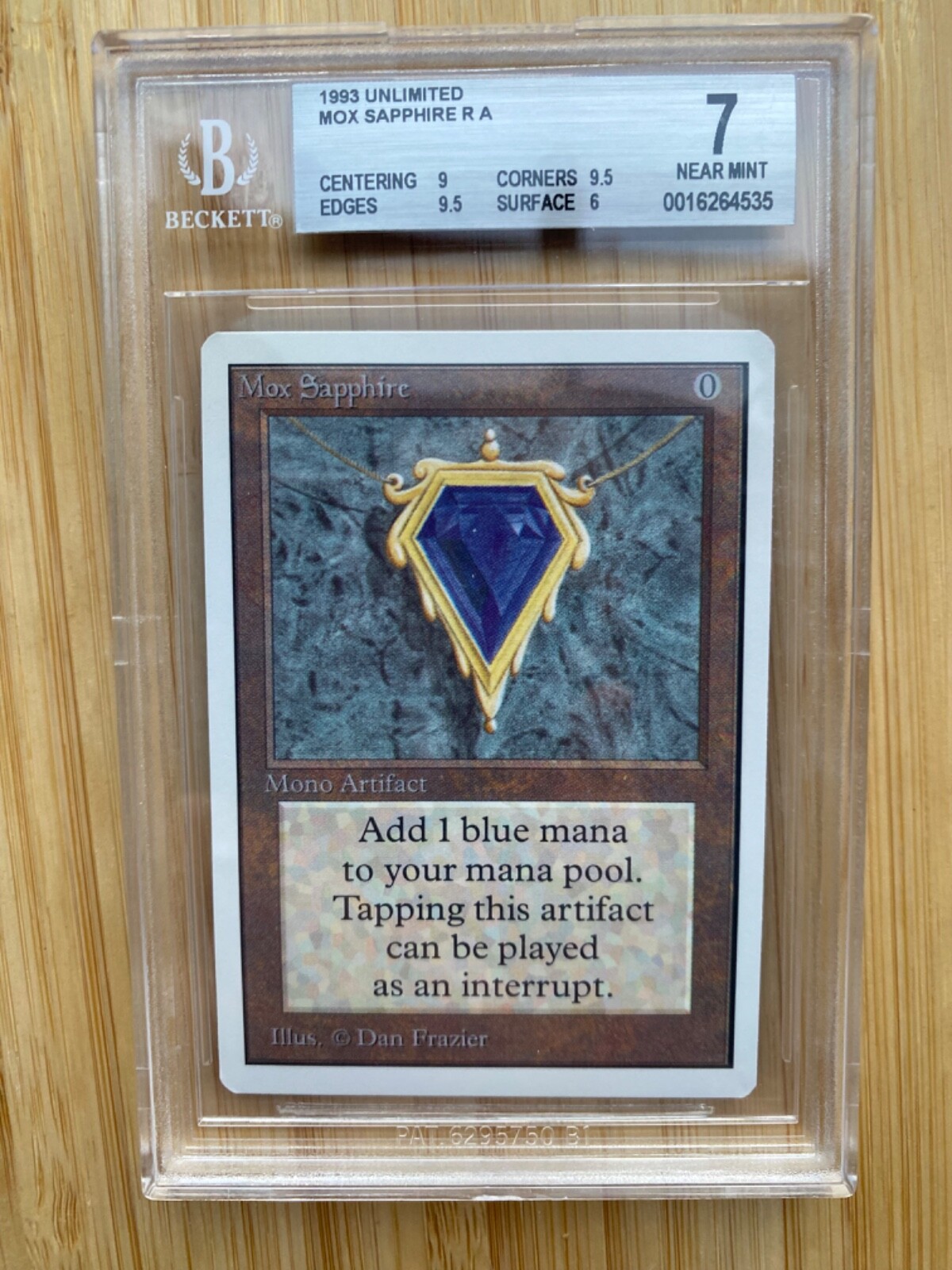 Mox Sapphire Unlimited BGS 9/9.5/9.5/6 NEAR MINT Beauty MTG (RG