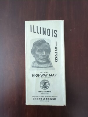 Illinois Official Highway Map Courtesy of the Division of Highways 1939 Edition