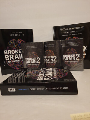 Broken Brain 2 - The Body-Mind Connection Lot of DVDs Docu Series + books - NEW