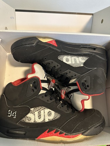 Supreme × Nike Air Jordan 5 Retro Jordan 5 Retro Supreme Black Men's - 824371-001 - US