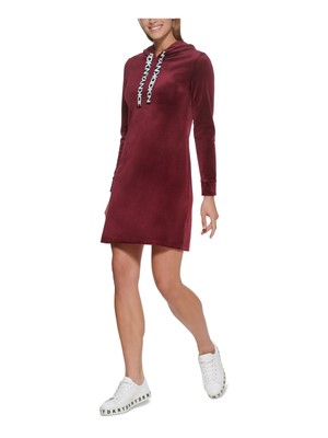 

Женское бордовое короткое платье-футляр с длинными рукавами DKNY, Burgundy