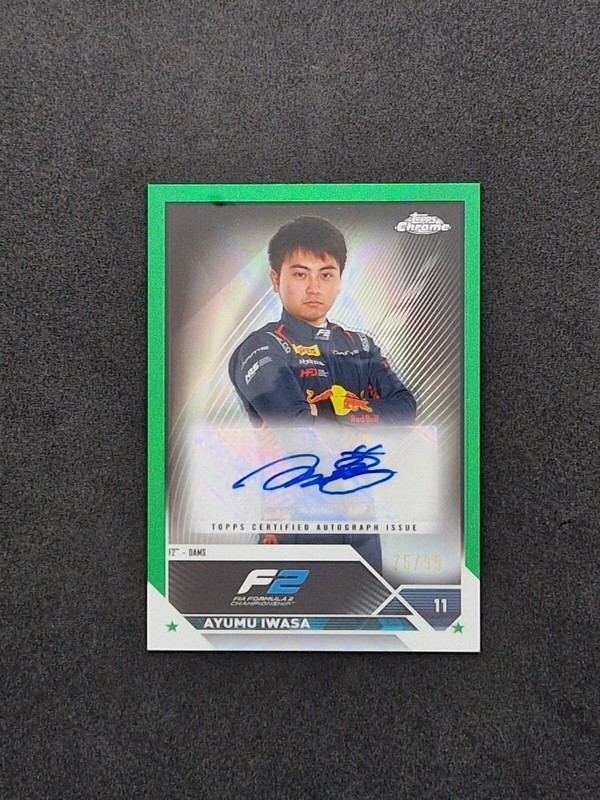 2023 Topps Chrome F1 Ayumu Iwasa Green Autograph Refractor 75/99 #Cac-Ai