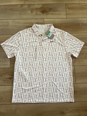 Nike Victory+ Men's Golf Polo Geometric FQ1134-838 NWT XL Guava Ice