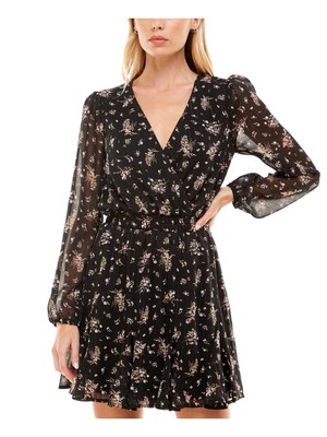 Женское черное платье TRIXXI с застежкой сзади и длинным рукавом короткого кроя + расклешенное платье XXS