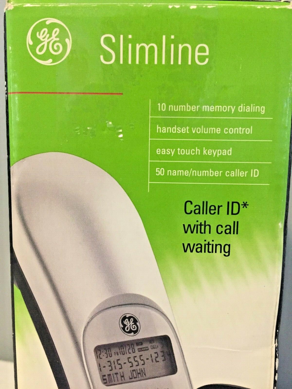 GE Slimline Corded Phone w/ 10 Memory, Caller ID, Call Waiting 29267GE3 Silver