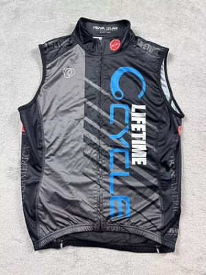 Pearl Izumi Shirt Men Small Black Blue Lifetime Full Zip Cycling Biking Jersey