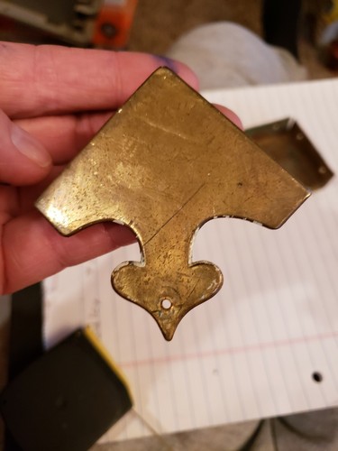 Set of 3 Brass Vintage Decorative Corner Bracket for Chest Case Box