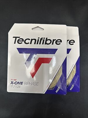 Tecnifibre X-One Biphase 17 Gauge 1.24mm Tennis String NEW Natural (2-Pack)