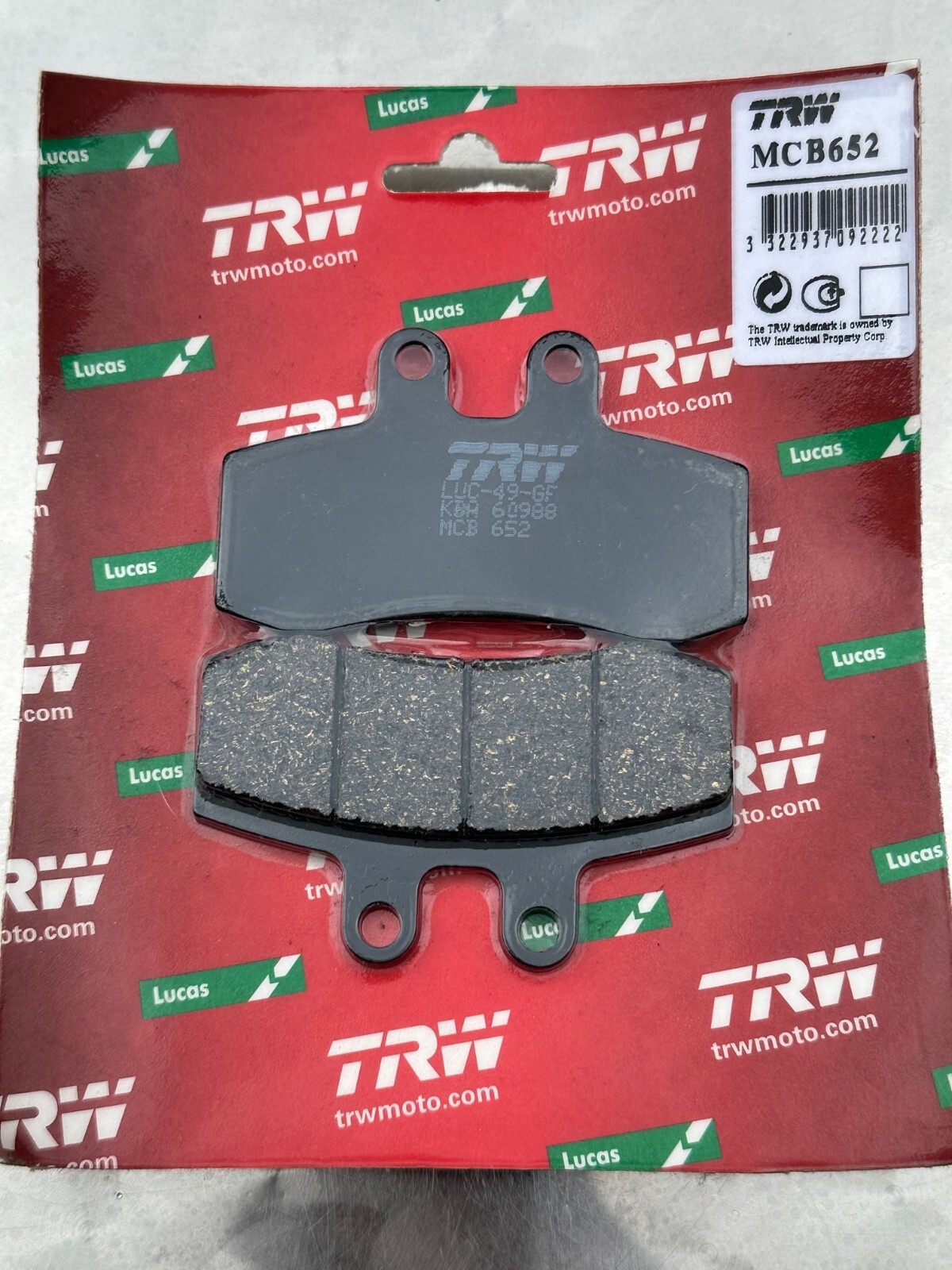 R Trw Mcb 652 Brake Pads Aprilia Pegaso 650, Bj. 92-96, MZ 660