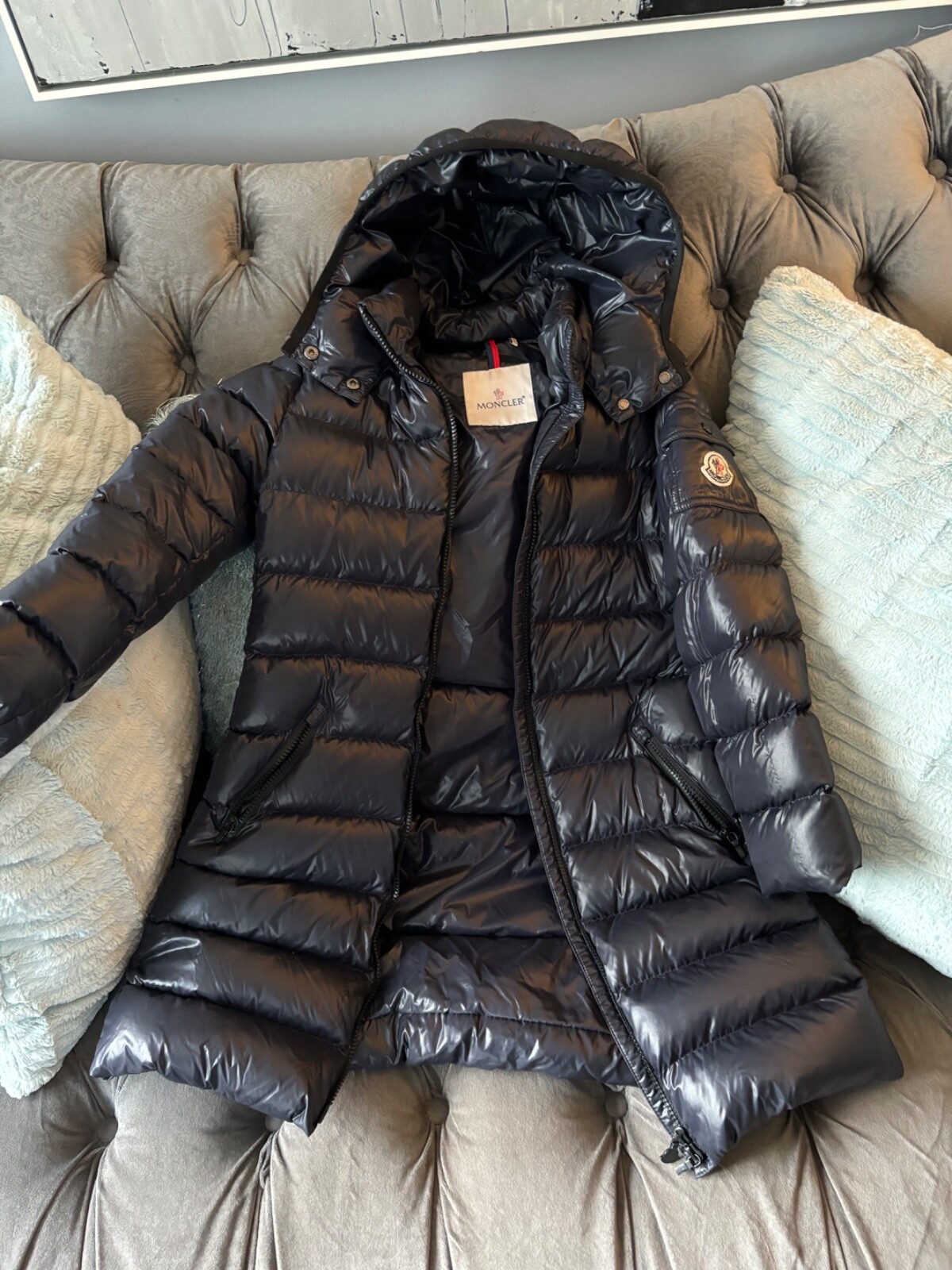 美品MONCLER 150〜160cm 14A Moncler Bellevue Long Belted Puffer Coat | Neiman Marcus