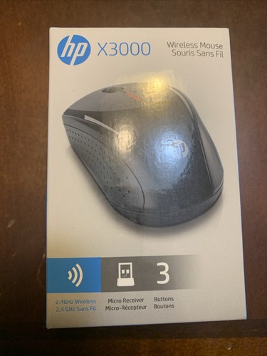 HP X3000 Wireless Optical Mouse, Black, New In Box!