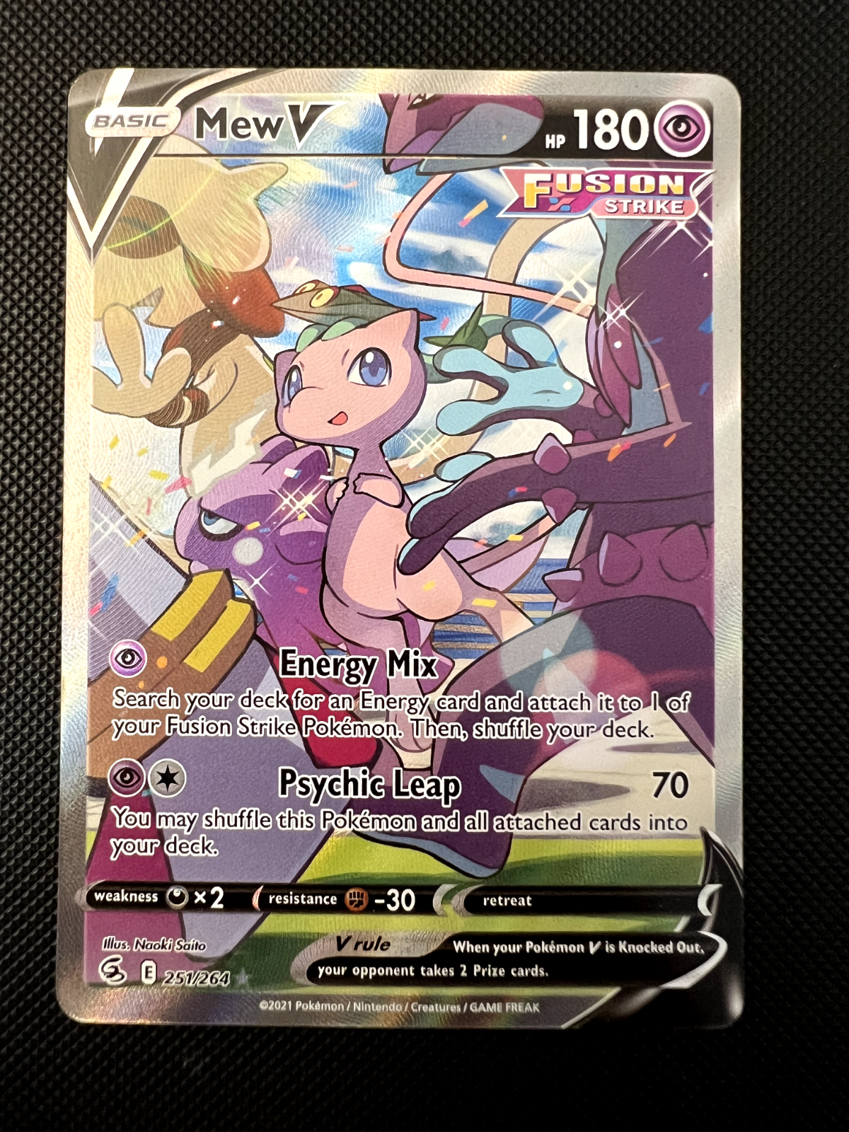 Mew V 251/264 Pokémon TCG Fusion Strike Alternate Art Holo