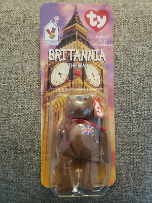 1997 Ty Brittania the Bear - McDonalds Teenie Beanie Retired With Both Errors