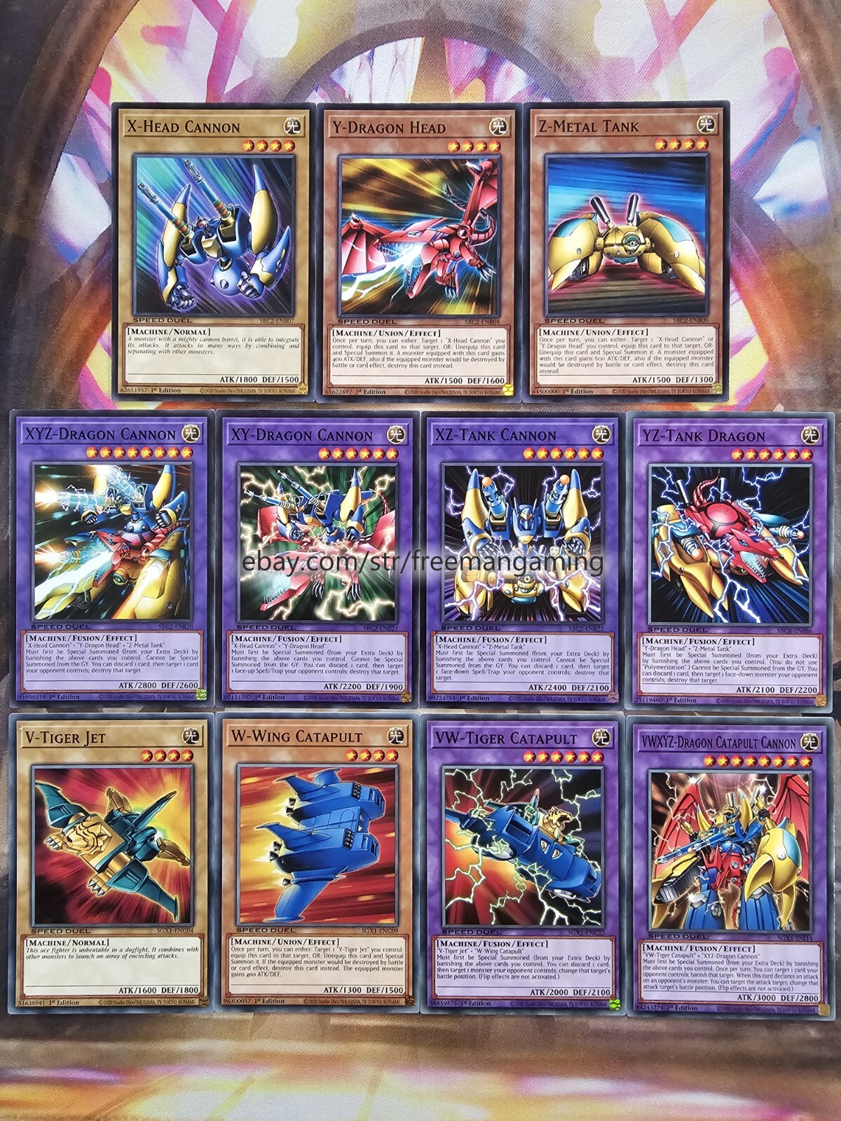 Yugioh 11 Card Set VWXYZ-Dragon Catapult Cannon Head Metal