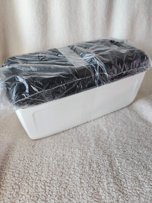 Tupperware BreadSmart Bread Keeper Junior Black & White NEW