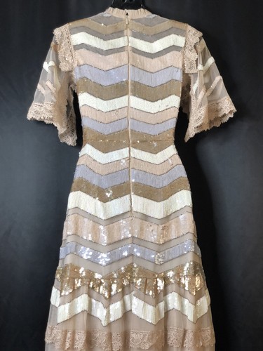 Pre-owned Anthropologie Bhldn X Needle & Thread Alaska Sequin Maxi Dress $729 Sz 0 In Pink