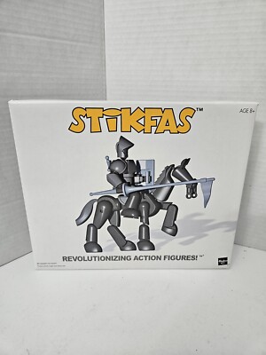 Vintage 2002 Hasbro Stikfas Omega Male AFK6 Armored Knight With Stallion NEW 