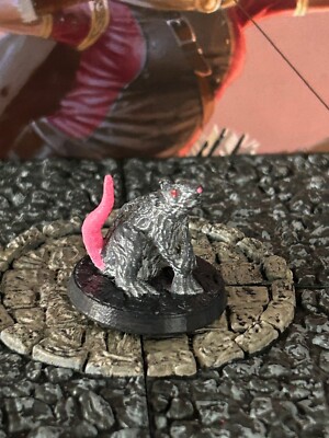 Giant Rat printed painted miniature Dungeon & Dragons D&D familiar druid medium