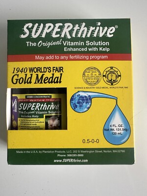 Superthrive 4 ounces- 4oz Premium B Vitamins Plant Food Hormones Super Thrive