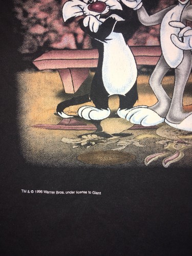 Vintage 90s 1996 SPACE JAM Warner Bros Looney Tunes Graphic SHIRT L Rare