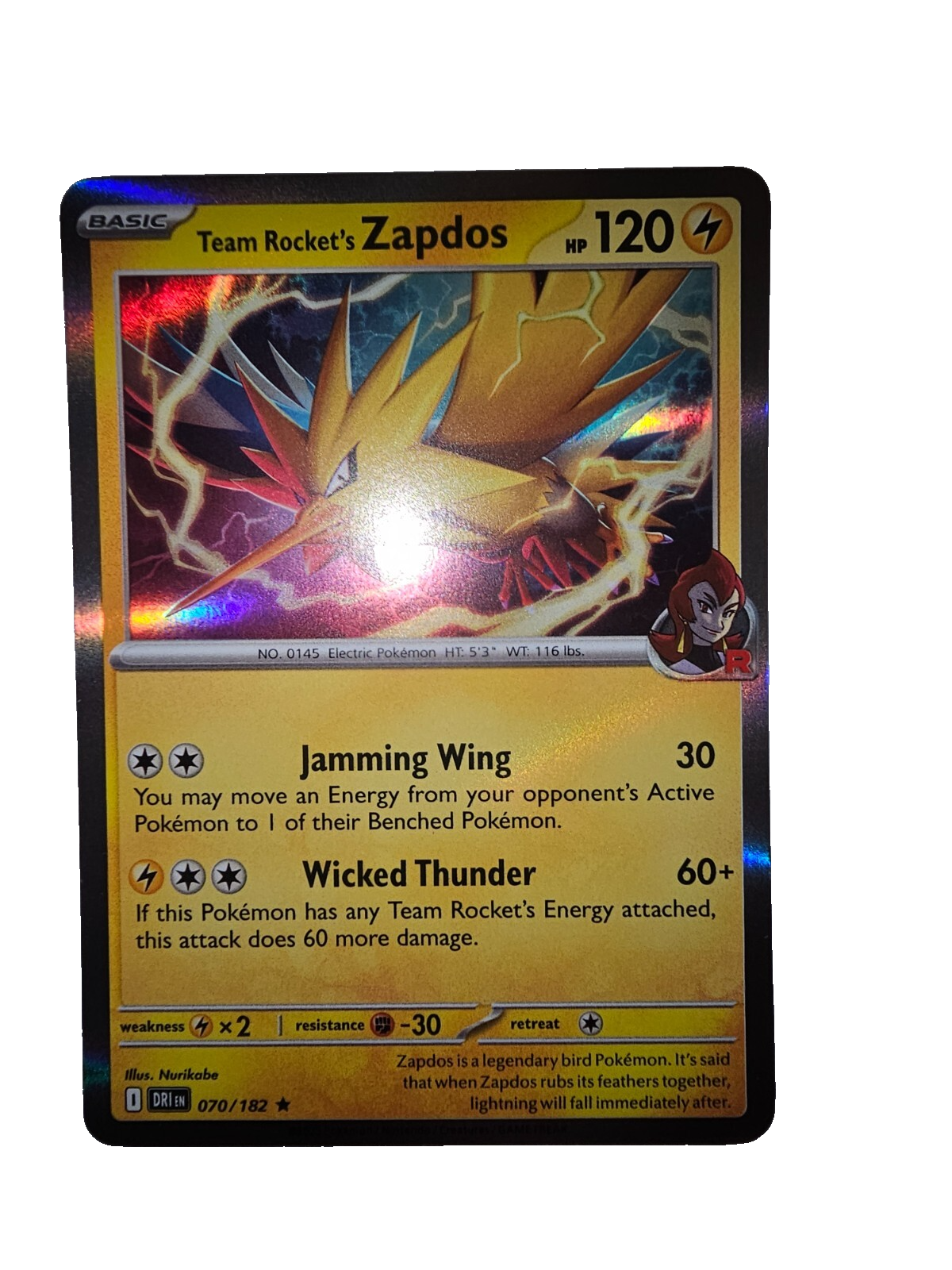 ☆ポケモンカードダス☆SPECIAL CARDDASS☆ 2022 Pokemon Brilliant Stars 182/172 Galarian Zapdos V Gold Secret