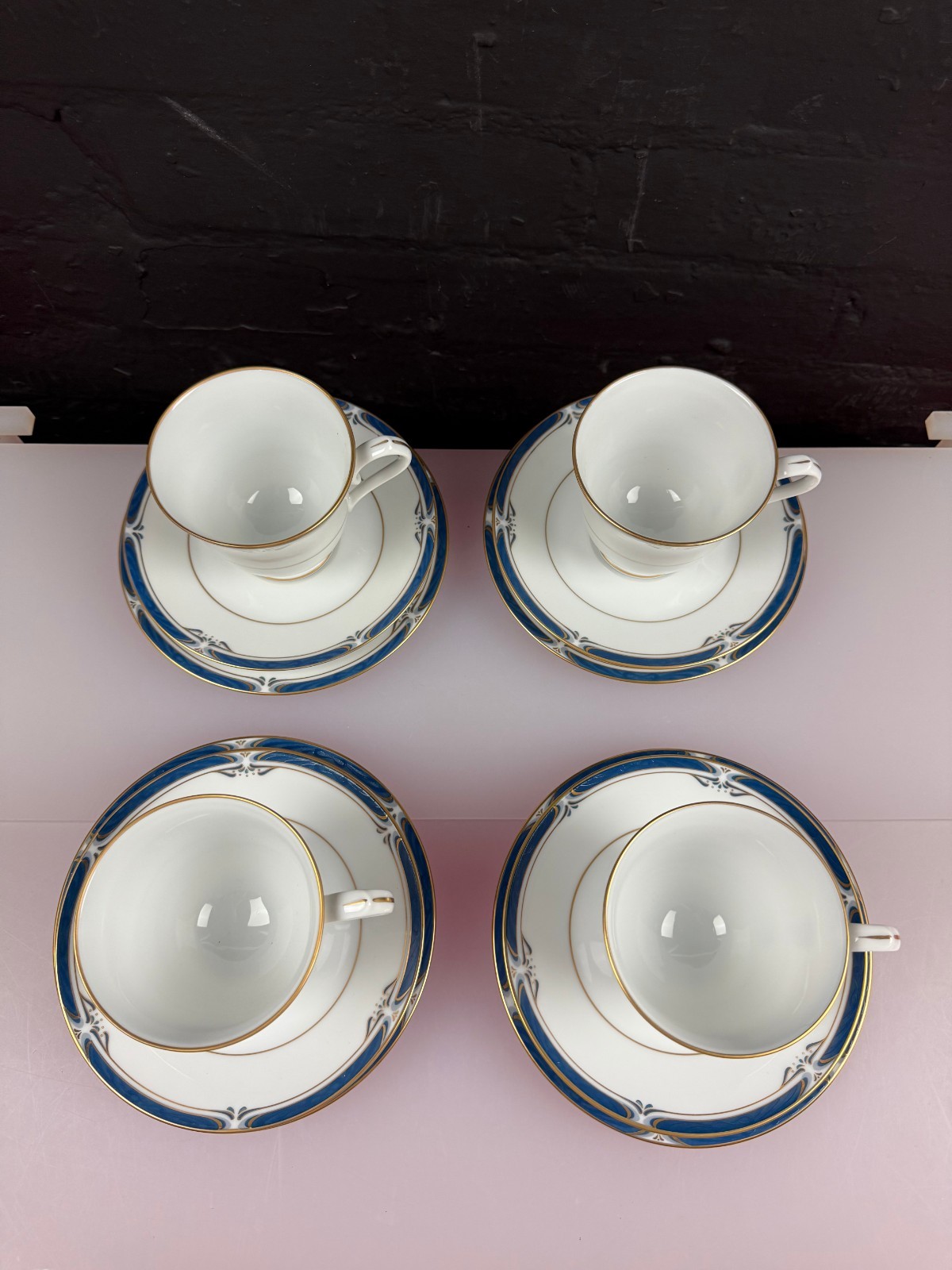 4 x Noritake Impression P576 Tea Trios Cups Saucers and Plates 2 Sets Available