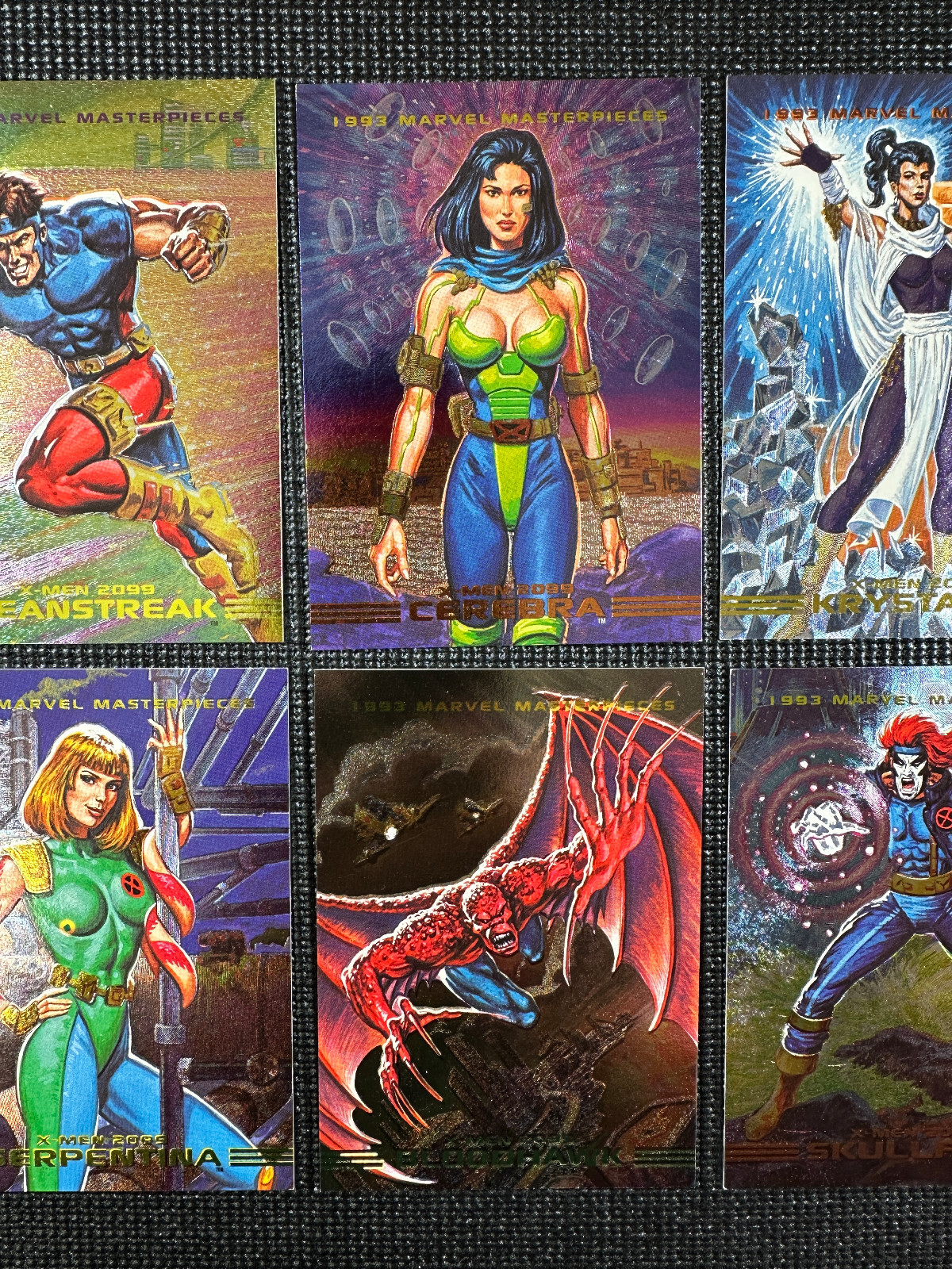 1993 Marvel Masterpieces - Dyna-Etch X-Men 2099 - Complete 8 Card Set - CLEAN!