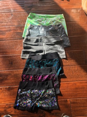 NEW Girls gymnastics STRETCH Purple VELVET SHORTS XS 4-5 AS L 12-14 S 6-7